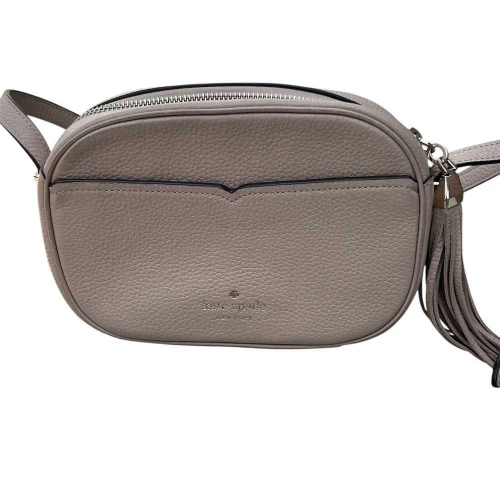 Kate Spade Kourtney Pebbled Leather Zip Around Camera Crossbody Bag